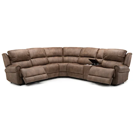 Six Piece Reclining Sectional Sofa with Cupholder Storage Console and USB Ports